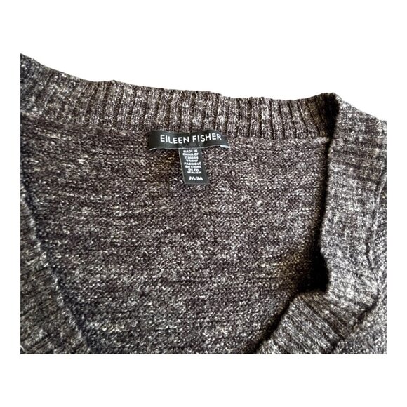 Eileen Fisher brown marl sweater - Size Medium Wool / Silk / LInen - Picture 4 of 8